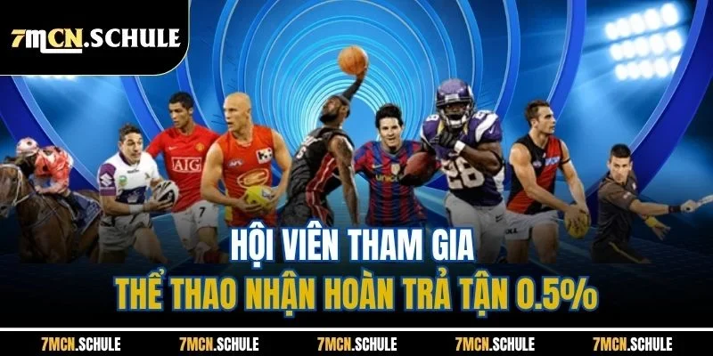 Khuyến Mãi 7M | Tổng Hợp Loạt Ưu Đãi Thể Thao 2025 3 Hội viên tham gia thể thao nhận hoàn trả tận 0.5%
